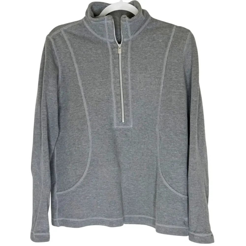 Tommy Bahama Men's Cotton‎ Half-Zip Long Sleeve Pullover Sweatshirt Gray Small